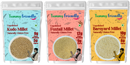 Unpolished foxtail, barnyard and kodo millet — how to cook unpolished millets