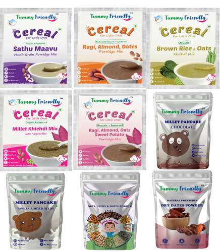 Organic Baby Food For Toddlers 1+ Year, 9 Trl, Dry Fruits Powder for Baby Kids Cereal- 500gm – 9 Packs – 50g Each