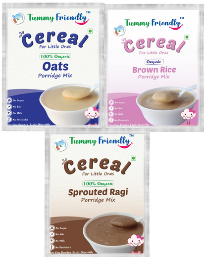 Stage1 Trial Packs- Certified Organic Porridge Mixes – 3 Packs, 50 grams Each Variety