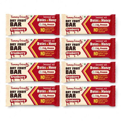 Dry Fruit Bars Cranberry – pack of 8 × 35g – TummyFriendly Foods
