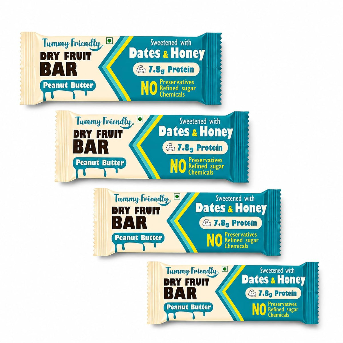 Dry Fruit Bars Peanut Butter – pack of 4 × 35g – TummyFriendly Foods