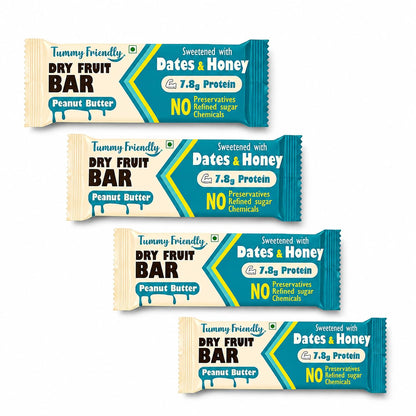 Dry Fruit Bars Peanut Butter – pack of 4 × 35g – TummyFriendly Foods