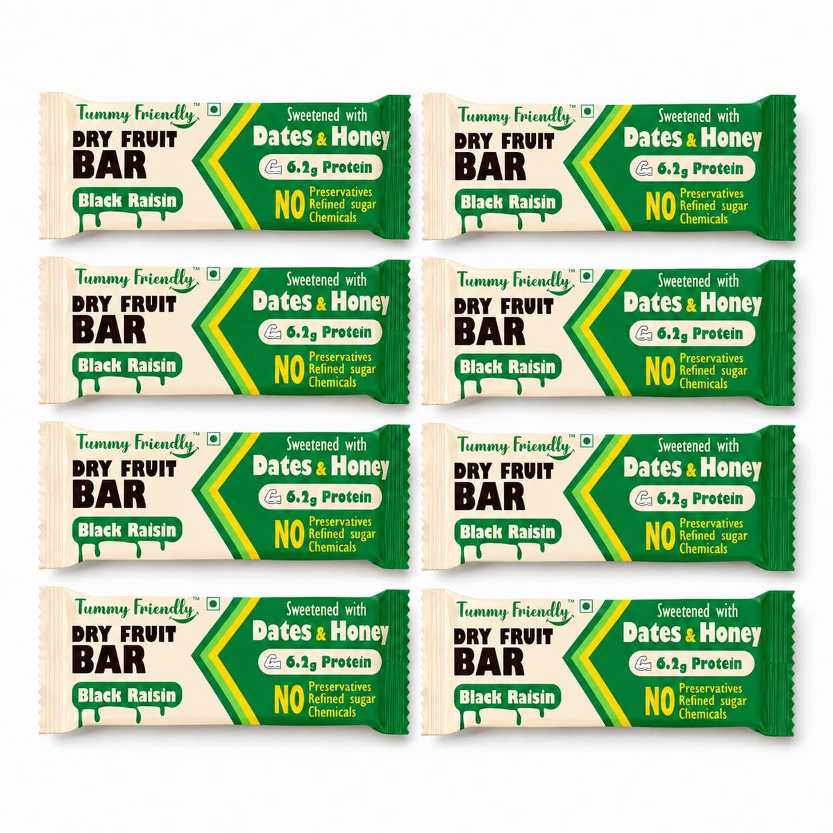 Dry Fruit Bars Black Raisin – pack of 8 × 35g – TummyFriendly Foods