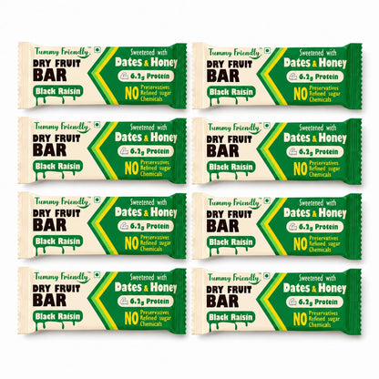 Dry Fruit Bars Black Raisin – pack of 8 × 35g – TummyFriendly Foods