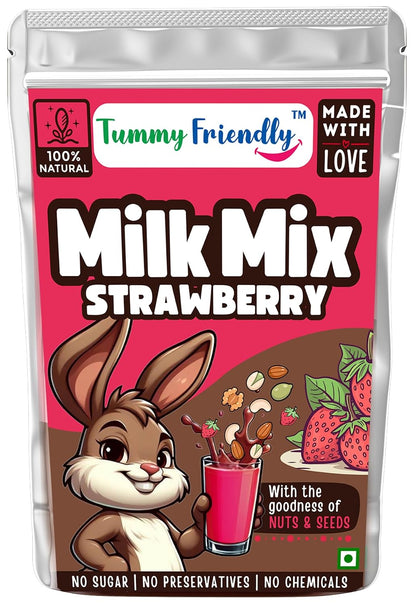 Strawberry Milk Mix for kids with nuts and seeds 100g trial pack – TummyFriendly Foods
