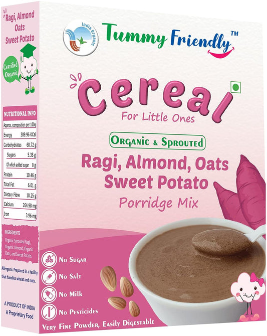 Sprouted Ragi, Almond, Oats & Sweet Potato Porridge Mix – TummyFriendly Foods