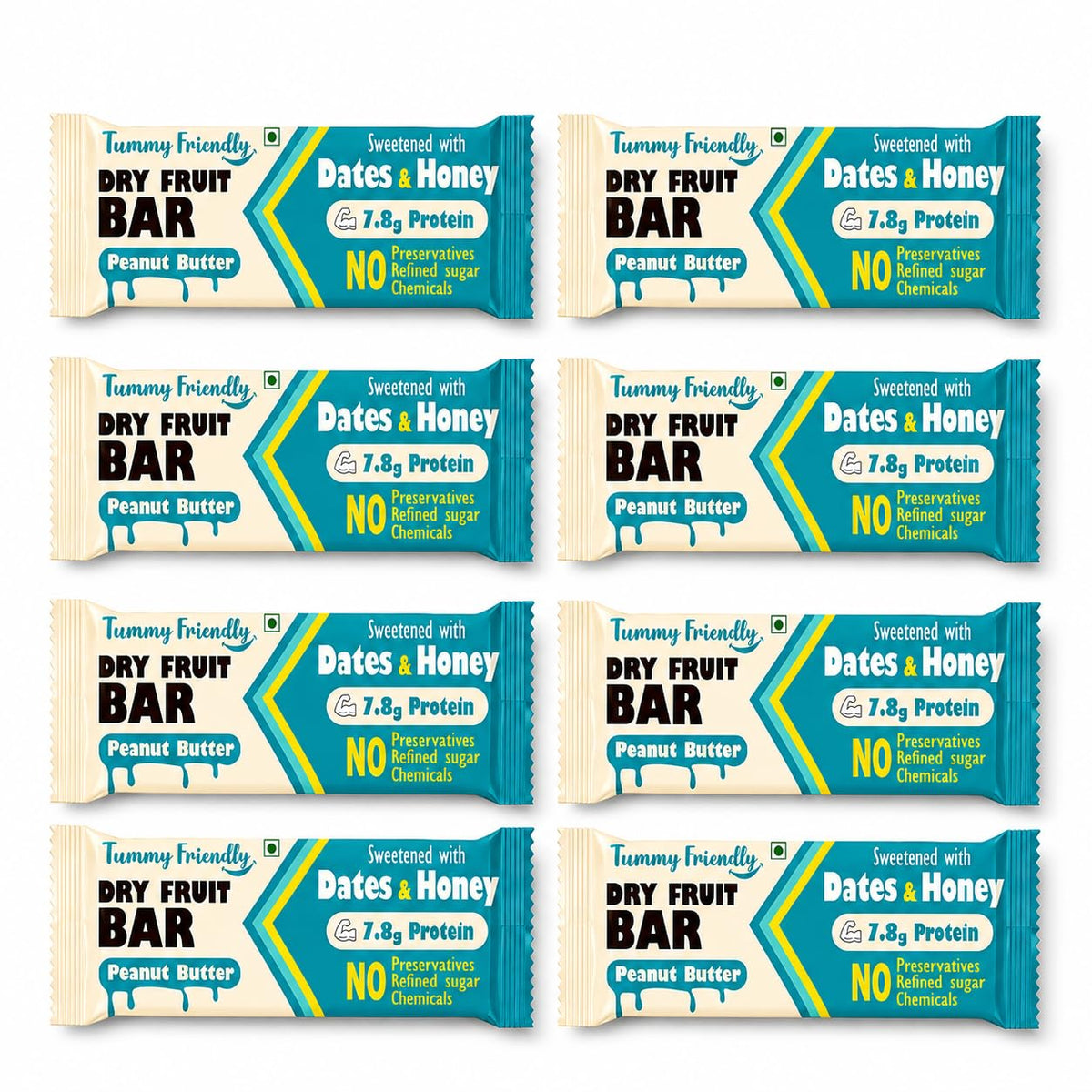 Dry Fruit Bars Peanut Butter – pack of 8 × 35g – TummyFriendly Foods