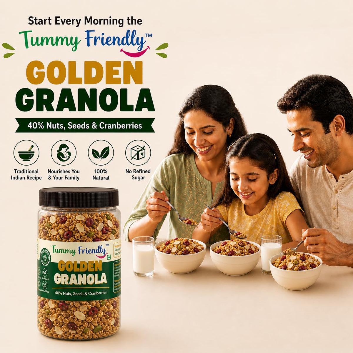 Golden Granola – family breakfast