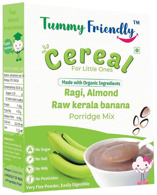 Sprouted Ragi, Almond & Kerala Banana Porridge Mix – TummyFriendly Foods