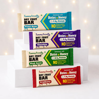 Dry Fruit Bars Assorted – pack of 4 × 35g – TummyFriendly Foods