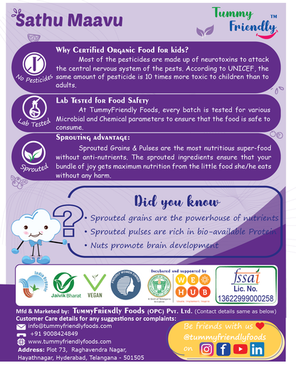 100% Organic Sprouted Sathu Maavu Porridge Mix