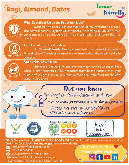 Organic Sprouted Ragi, Almond, Dates Porridge Mix