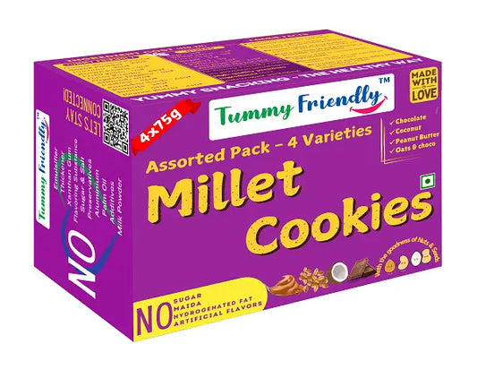 Millet Cookies Assorted – 4 Packs – 300g