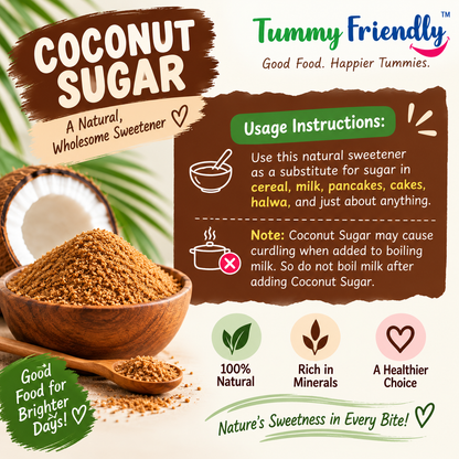 TFF-CoconutSugar |Sugar Alternative, Low Glycemic Index | Unrefined Natural Sweetener | Crafted from the Fresh Sap of Tall Trees