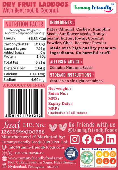 Dry Fruit Laddus with Beetroot – 100g