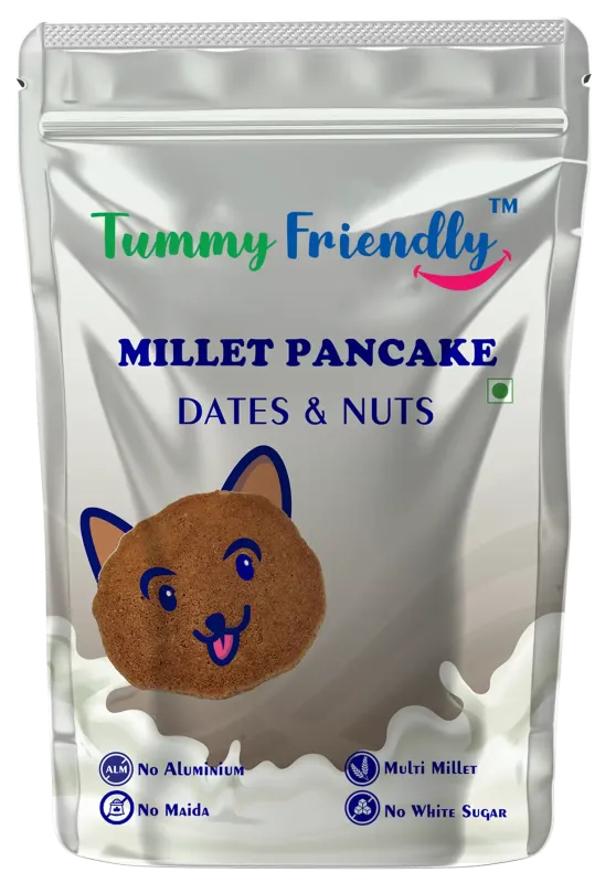 Aluminium-Free Dates and Nuts Pancake Mix | Millet Pancake Mix With Dates and Nut Flakes | Instant Breakfast Mix | 800g