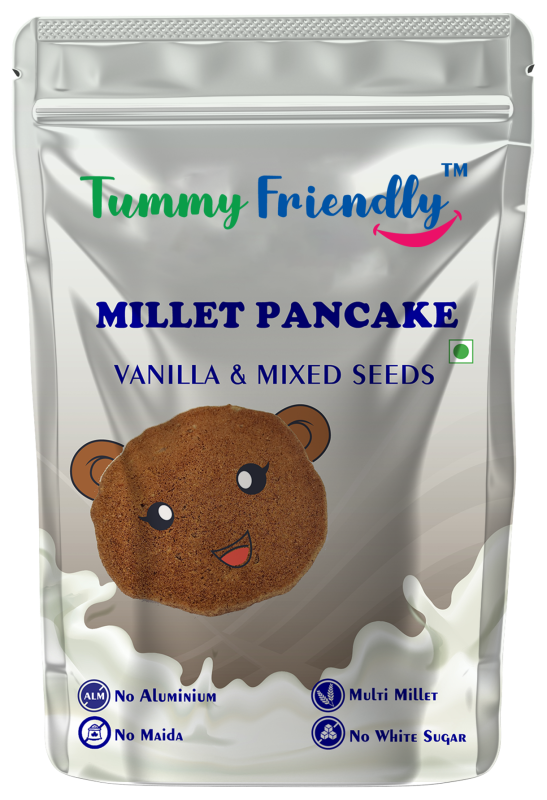 Aluminium-Free Vanilla and Mixed Seeds Pancake Mix | Millet Pancake Mix with Super Seeds, Flax, Sesame, Pumpkin, Watermelon, SunFlower | Instant Breakfast Mix | 800g