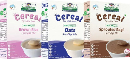 Stage1 Combo – Certified Organic Porridge Mixes -3 Packs, 200 grams Each Variety