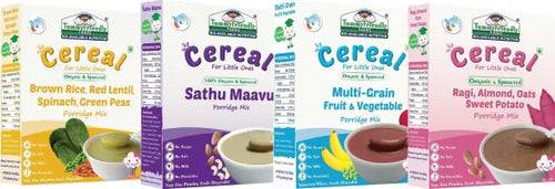 Stage3 Combo With BrownRice – 4 Packs, 200 grams Each Variety – Certified Organic Porridge Mixes