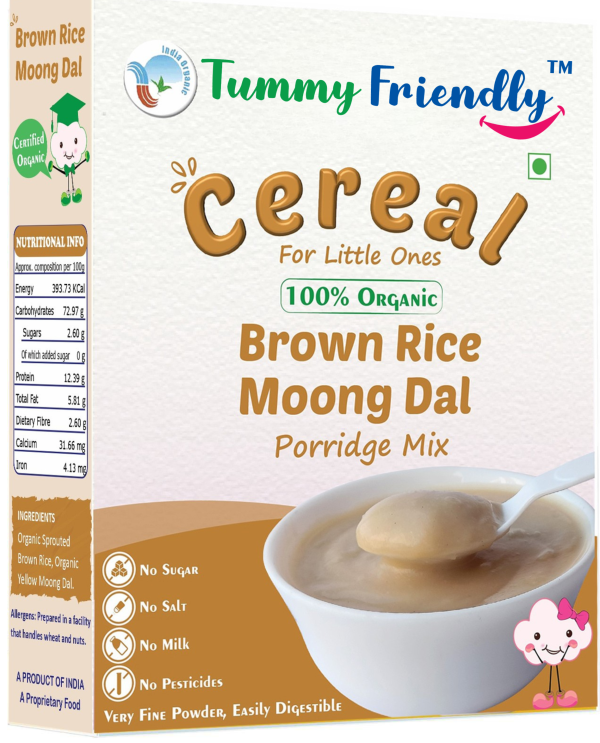100% Organic Sprouted Brown Rice, Moong Dal Porridge Mix
