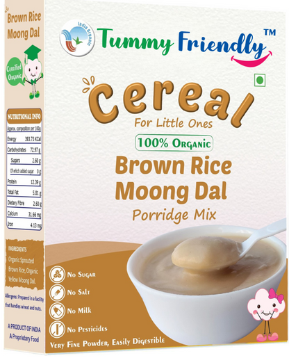 100% Organic Sprouted Brown Rice, Moong Dal Porridge Mix