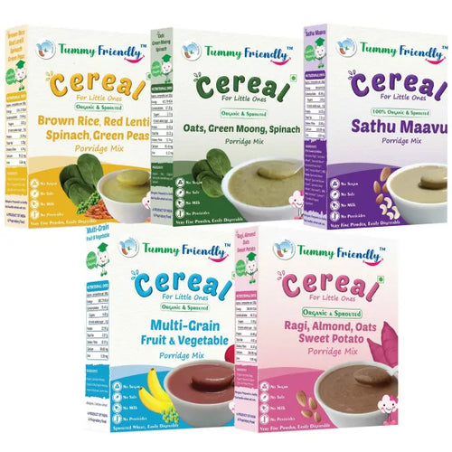 Stage3 Combo – 5 Packs, 200 grams Each Variety – Certified Organic Porridge Mixes