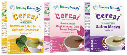 Stage3 Combo – Certified Organic Porridge Mixes – 3 Packs, 200 grams Each Variety