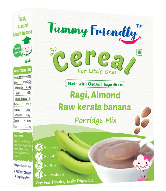 Organic Sprouted Ragi, Almond, Raw Kerala Banana Powder Porridge Mix