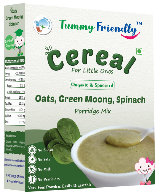 Organic Oats, Green Moong, Spinach Porridge Mix