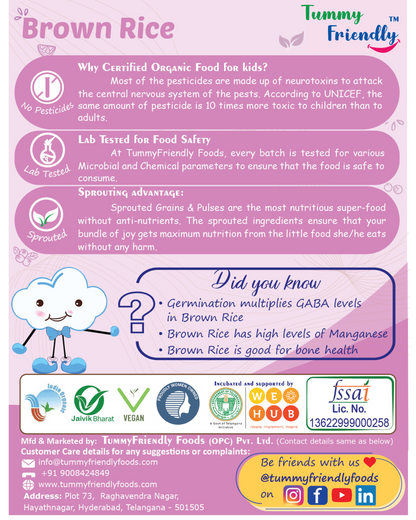 100% Organic Sprouted Brown Rice Porridge Mix