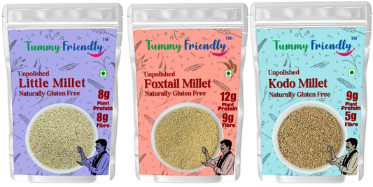 Millets Combo Pack - Foxtail, Kodo, Little (400 g each, Pack of 3)