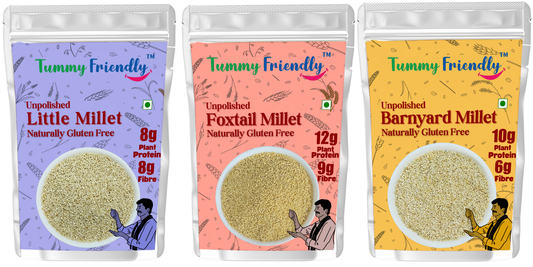 Millets Combo Pack - Foxtail,Barnyard,Little (400 g each, Pack of 3)